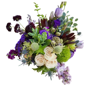 Blue and lavender flower  arrangement 